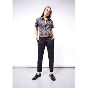 Wildfang Womens Ace Slim Crop Pants Sz 10 Navy Blue Minimalist Work Academia‎